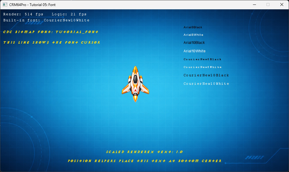 CRM64Pro Tutorial 05 font rendering