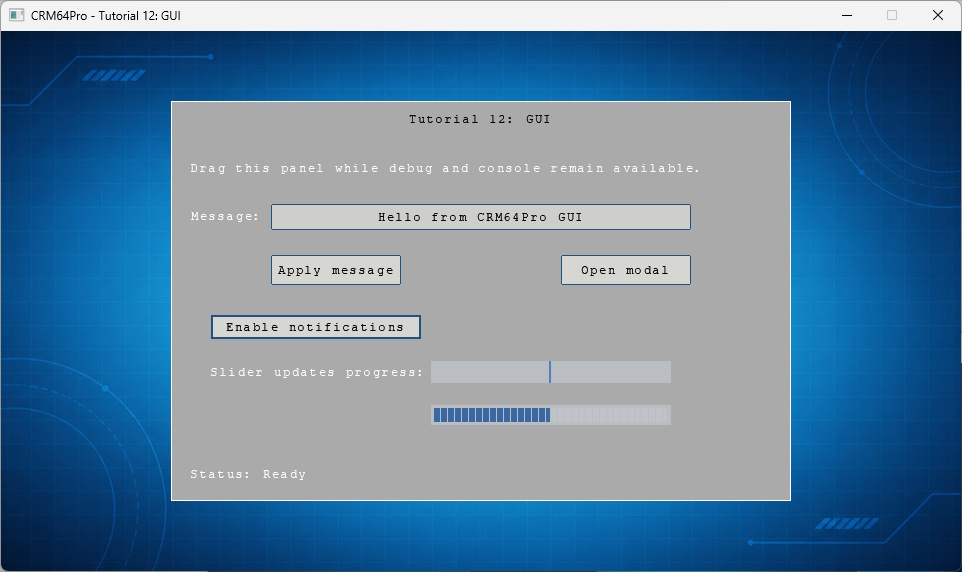 CRM64Pro Tutorial 12 GUI